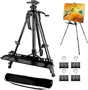 Art Painting Easel Stand,Tripod Adjustable Portable Easels | Canvas Rack Holder Metal Tripod with Paint Tray for Adult Teen Table Top Floor Drawing Outdoor