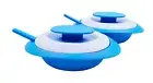Tupperware Light Blue Plastic Sambal Dish 110ml (2) Set With Spoon Set