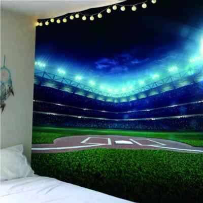 Blue Changing Light Source 3D Wall Hang Cloth Tapestry Fabric Decorations Decor