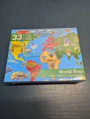 Melissa & Doug World Map Floor Puzzle 33pcs Homeschool Educational Learning (Cr)
