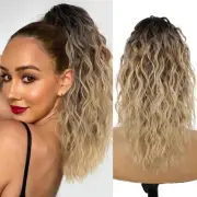 Ombre Claw Clip Ponytail Wig Frizzy Hair Pony Tail Hairpiece for Women