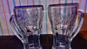 2 vintage coke glasses