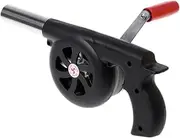 Esweny Outdoor Cooking BBQ Fan Air Blower,Mini Hand Crank Fan Air Blower Grill Picnic Camping Stove Accessories for Barbecue Fire Bellows Hand Crank Tool (Black)