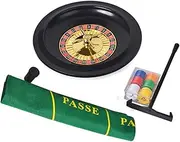 Roulette Game Roulette Set, 10 inch Roulette Game Set, Casino Roulette with Tablecloth Poker Chips for Bar KTV Party Board Game