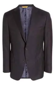 Hickey Freeman Beacon Classic Fit Wool Blazer, Size 44 R - Dark Blue