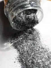 Chunky Silver tinsel glitter 1.5 oz. in a shaker bottle!