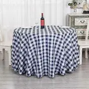 Modern Plaid Table Cloth Polyester Round Tablecloth For Tea Table Dinning Cover Home Decor dark blue Square 90x90cm
