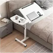 Luxury Overbed Table Height Adjustable Rolling Laptop Stand, Overbed Table with Tilting Desktops Mobile Computer Workstation for Office and Home Portable