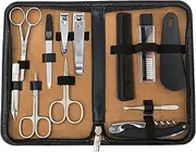 3 Swords Germany - brand quality 12 piece manicure pedicure grooming kit set for professional finger & toe nail care scissors clipper fashion leather case in gift box, Made by 3 Swords (00798)