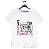 在飛比找遠傳friDay購物優惠-KARL LAGERFELD 卡爾 巴黎速寫塗鴉棉質短T恤.