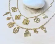 Gold Adinkra Charm Necklace, Paperclip or Cable Chain, Custom Design, Africa