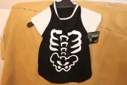 New Glow-In-the-Dark Dog Skittish Skeleton Halloween Costume Large Bootique