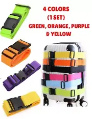 4Pcs Combination Lock Luggage Strap Packing Belt Suitcase Baggage Backpack Bag