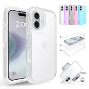 Defender Clear Case For iPhone 16 Pro Max 15 14 13 12 11 Heavy Duty Shockproof