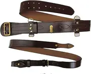 [Uniform Store London] Sam Browne Belt + Shoulder Strap Brown Leather Brass Uniform Accessories R145