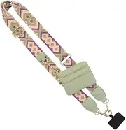 Usinynia Phone Strap with Zippered Pouch Strap for Phone with Wallet Crossbody Cross Body Phone String (Green)