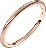[JewelryWeb] 14ct Rose Gold Half Round 1.5mm Comfort fit Half Round Comfort Fit Band Jewelry for Women - Ring Size Options Range: H to P