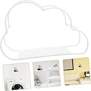 HEALEEP Cloud Shaped Magazine Holder Rack Modern Metal Wire Desktop Bookshelf for Home Office Decorative Newspaper Stand Elegant White Design for Neat Organization