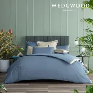 【WEDGWOOD】500織長纖棉Bi-Color薩佛系列素色鬆緊床包-迷霧灰(雙人150x186cm)