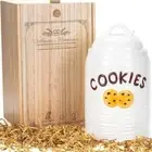 Vintage Cookie Jar Containers Airtight with Lid Wooden Gift Box Cookie Storage