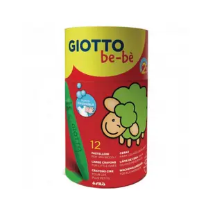 【義大利 GIOTTO】 寶寶不沾手胖蠟筆12色(筆筒裝)