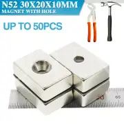 N52 Super Strong Magnets Block Rare Earth Cuboid Neodymium 30mm×20mm×10mm Magnet