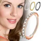Hinged Rings Micro Zirconia Earring Cartilage Nose Hoop Septum Hot U6