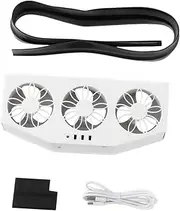 Perfk Car Exhaust Fan Window Vent Ventilation Fan Low Noise Easy to Install Radiator Cooling Fan for Automobile, Automotive, SUV, White