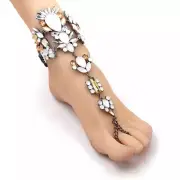 Boho Crystal Anklet Bracelet Romantic Gold Silver Chain Bangle Metal FootJewelry