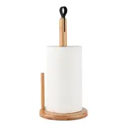 Bamboo Leather Paper Towel Holder
