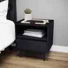 Bedside Tables Side Table 2 Drawers RGB LED With Wireless Charger and USB