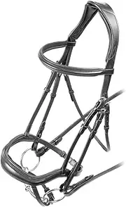Velociti Ergonomic Leather Horse Bridle (UK Size: Pony) (Black)