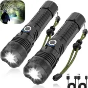 High-Powered 10000 Lumens Tactical Flashlights - 5 Modes & USB Rechargeable