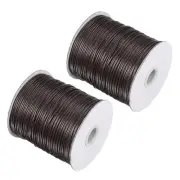 2pcs Beading Thread Bracelet Weave Craft Cord 1.5mm 158M/Roll, Dark Brown