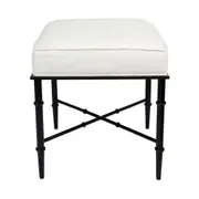 Luxe Living Hacienda Stool with White Upholstery