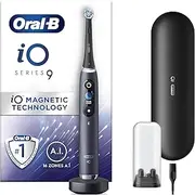 Oral-B iO9 Black Ultimate Clean Electric Toothbrush for Adults with Revolutionary Magnetic Technology, Colour Display, 1 Toothbrush Head, 1 Charging Travel Case, 7 Cleaning Modes - Designed by Braun