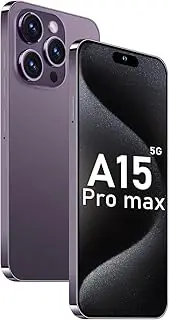 A15 Promax 5G Android Phone 2024 Android 13 Unlocked Cell Phones with 6.8" FHD Screen Mobile Phones 50MP+24MP 6800 mAh DualSIM Face ID Snapdragon 8cen2(Purple)