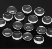 50 Transparent Round Flatback Glass Cabochon Dome 16mm No Hole