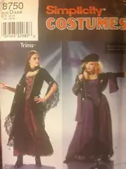 Simplicity Sewing Pattern 8750 Misses Costume Renaissance Gypsy Sizes 4-8 UNCUT