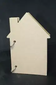 House Chipboard Unfinished Bare Chipboard Album 8 pages w/ rings 4 3/4" X 6 3/4"