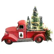 Christmas Tree Red Truck with Lights Decoration