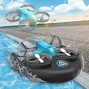 3 in 1 Kids Drone, Water Land and Air RC Boat for Kids 8-12 Years Old, Kids Pool Toys 2.4 GHz High Speed Remote Control Boat Mini Drone 360° Spin and Flip, Outdoor Toys Gifts for Kids Ages 8-12