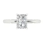 1.65ct Radiant¬†Cut Solitaire Statement Promise Designer Ring 14k White Gold