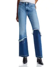 Mother The Dual Desperado Sneak In High Rise Jeans in Double Whammy