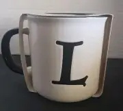 Thyme & Table 16 oz Monogram Initial “L” Letter Stoneware Coffee/Soup Cup