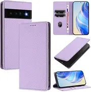 Compatible with Google Pixel 6 Pro 5G Card Holder Cover,Compatible with Google Pixel 6 Pro 5G Flip Kickstand Magnetic Closure Wallet Purple