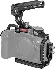 SMALLRIG Handheld Camera Cage Kit for Canon EOS R5/ R6 / R5 C with Lightweight Top Handle for ARRI and Cable Clamp, Suitable for Tripod, Handheld and Stabilizer Shooting (Upgraded Version) - 3830B