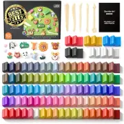 117-PC Polymer Clay Kit 95 Colors&5 Tools Non-Toxic Non-Sticky DIY Art Craft Kid