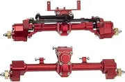 1/10 Front and Rear Axle Set for 1/24 RC Crawler Car Axial SCX24 Deadbolt Metal Complete Fr&on&t and Rear Portal Axle Set Front&Rear Bridge Axle Set