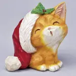 《齊洛瓦鄉村風雜貨》日本雜貨ZAKKA 仿木雕貓咪聖誕節擺飾 聖誕節裝飾 聖誕節佈置